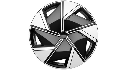22" y 5 radios Diamond Cut negro brillante/blanco brillante